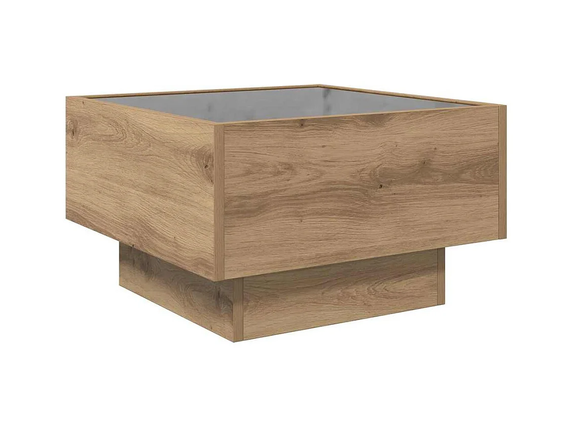 Table basse chêne artisanal 50 x 50 x 30 cm Bois d'ingénierie