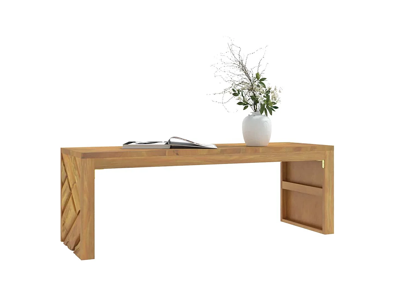 Table basse 110x35x38 cm bois massif de teck