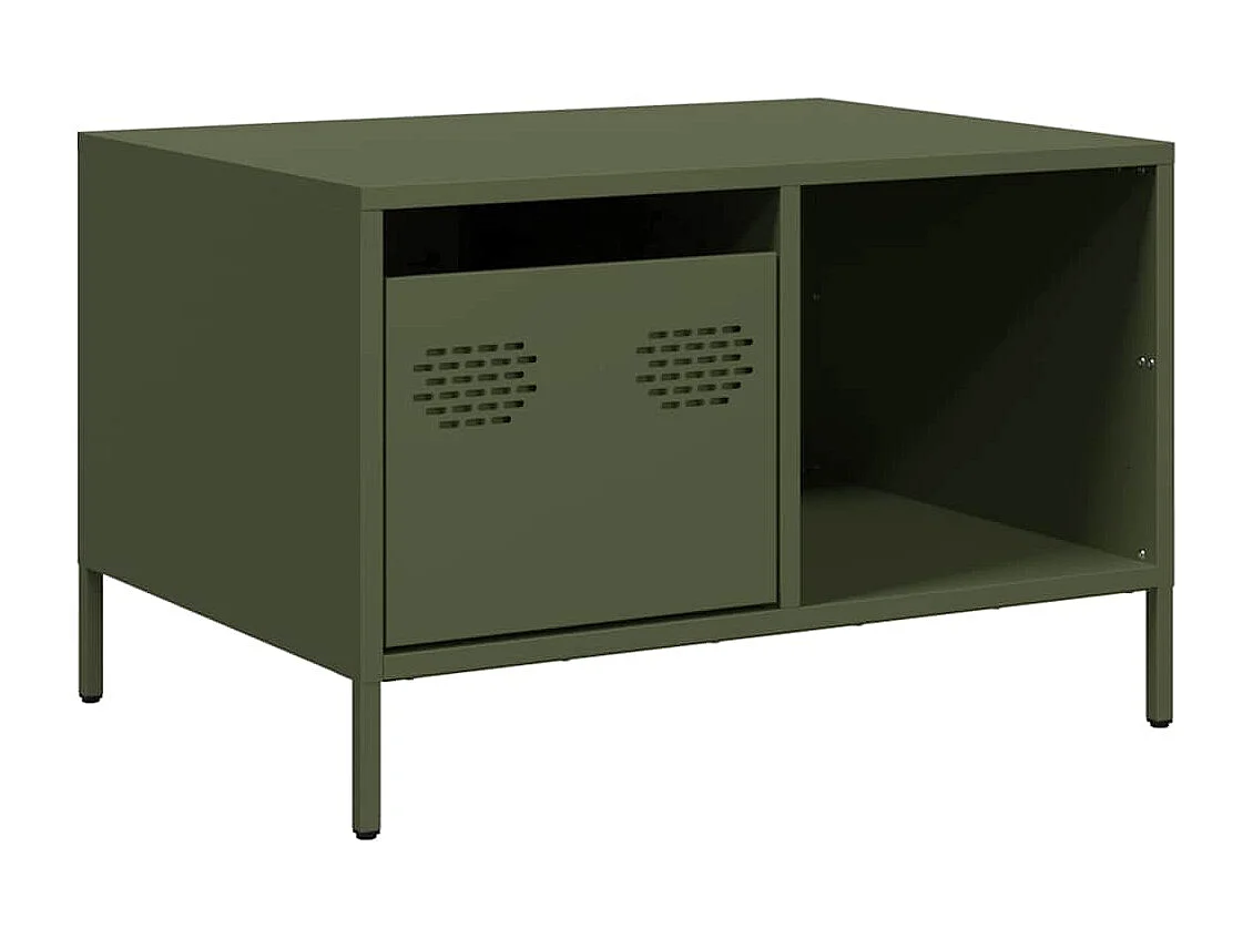 Table basse vert olive 68,5x50x43,5 cm acier laminé à froid
