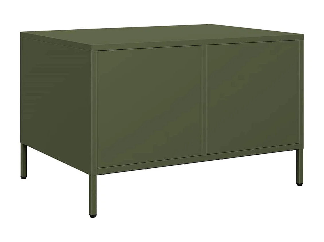 Table basse vert olive 68,5x50x43,5 cm acier laminé à froid