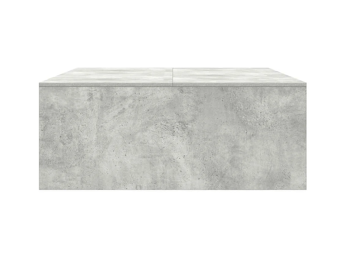 Table basse avec tiroirs gris béton 100x100x40 cm