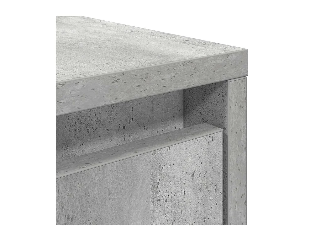 Table basse avec tiroirs gris béton 100x100x40 cm