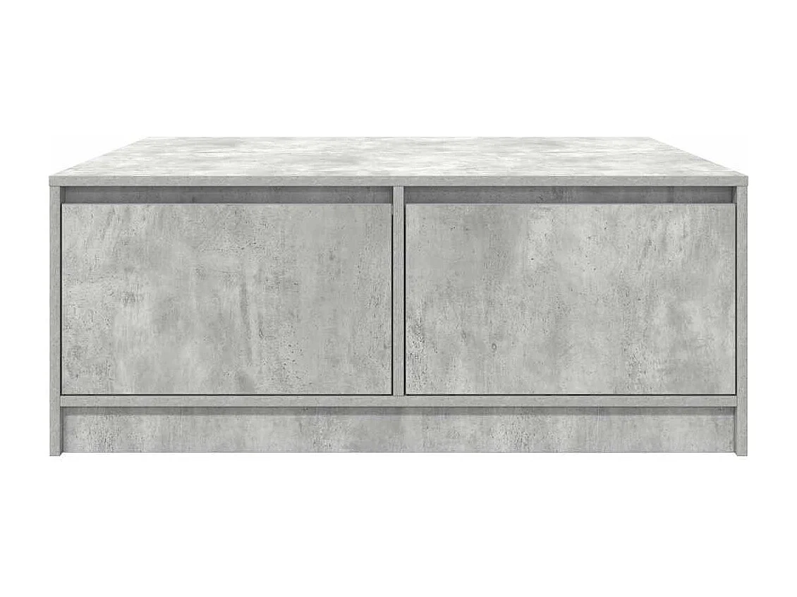 Mesa de centro con cajones gris hormigón 100x100x40 cm