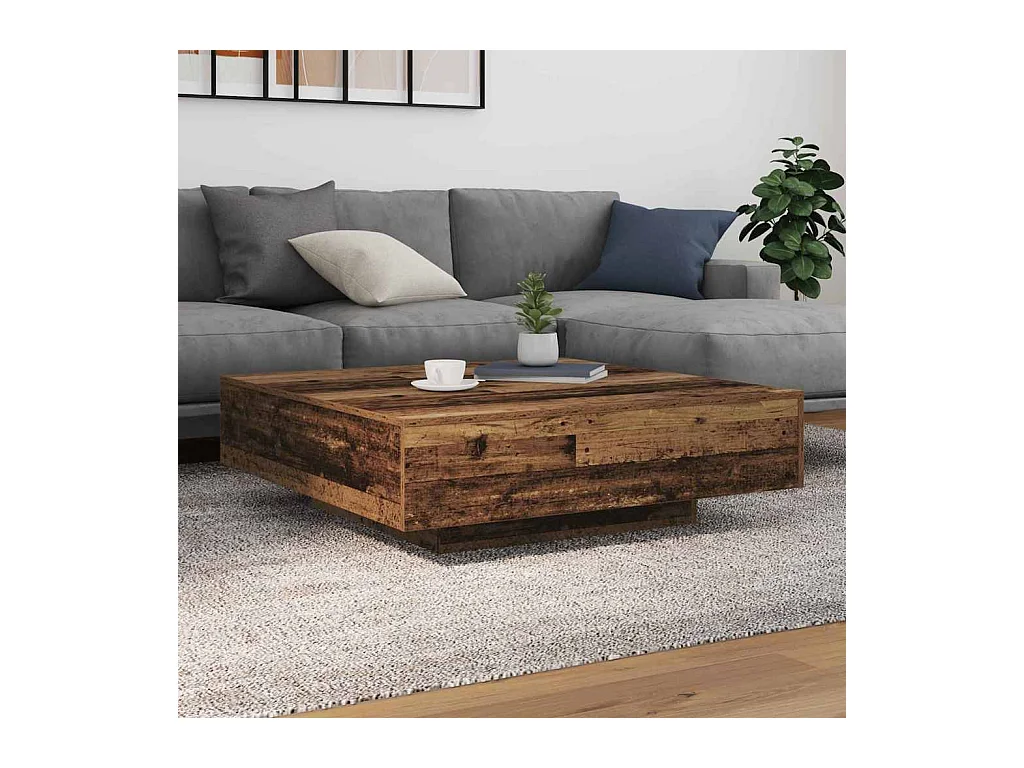 Table Basse Bois ancien 100 x 100 x 31 cm Bois d'ingénierie