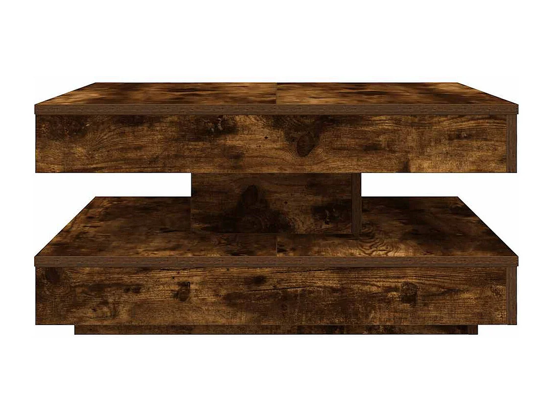 Table basse rotative à 360 degrés chêne fumé 70x70x34,5 cm