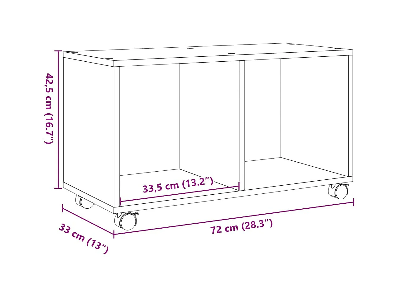Table basse chêne sonoma 72x33x42,5cm bois d’ingénierie