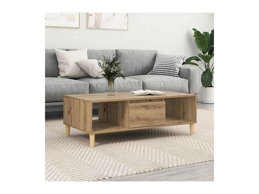 Table basse chêne artisanal 103,5 x 60 x 35 cm