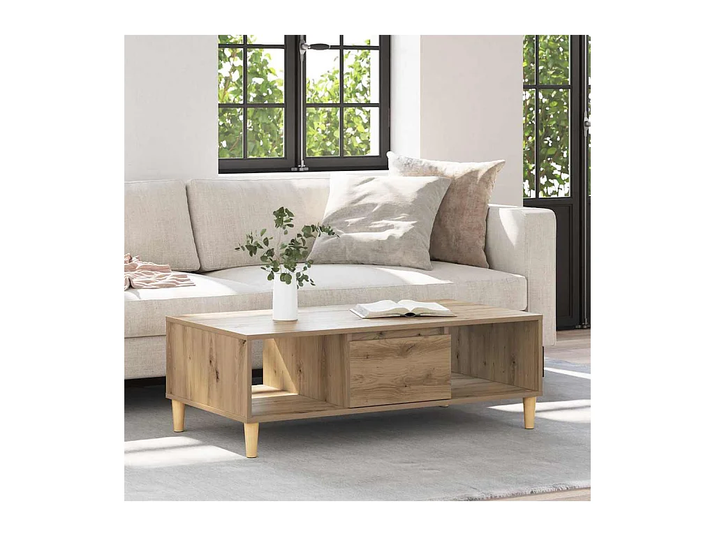 Table basse chêne artisanal 103,5 x 60 x 35 cm