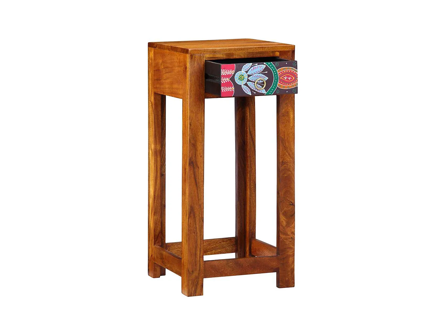 Suporte para telefone com gaveta Castanho 35 x 35 x 75 cm