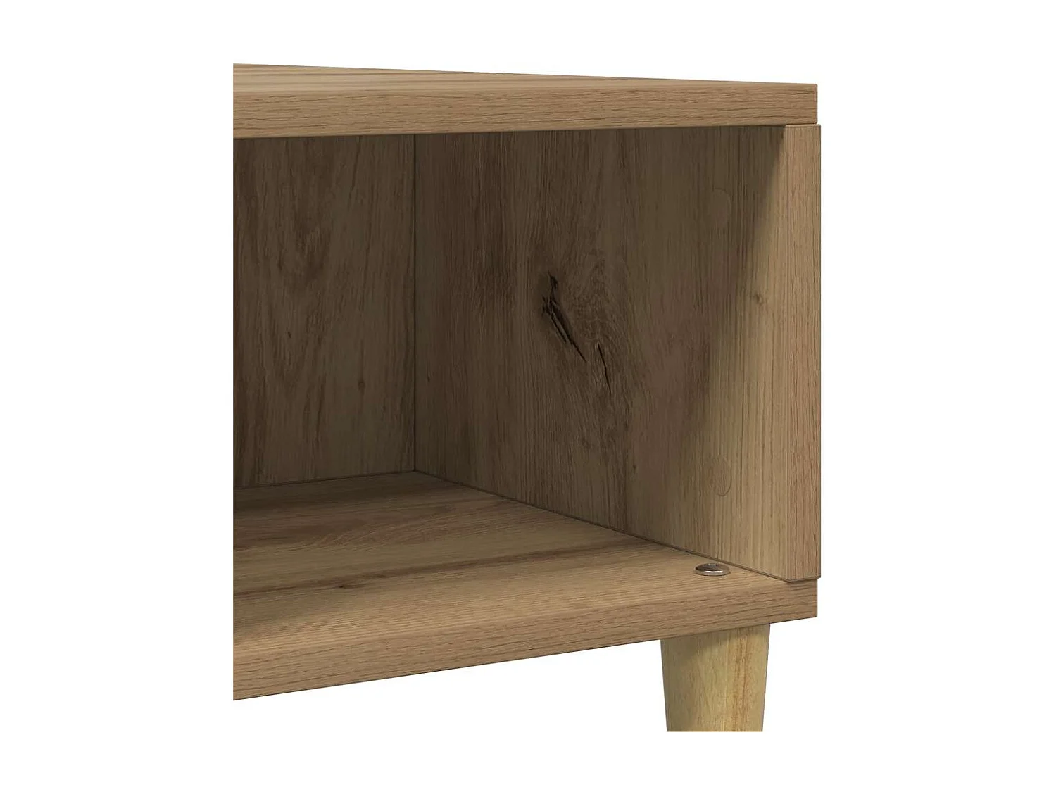 Table basse chêne artisanal 60x60x30 cm bois d'ingénierie