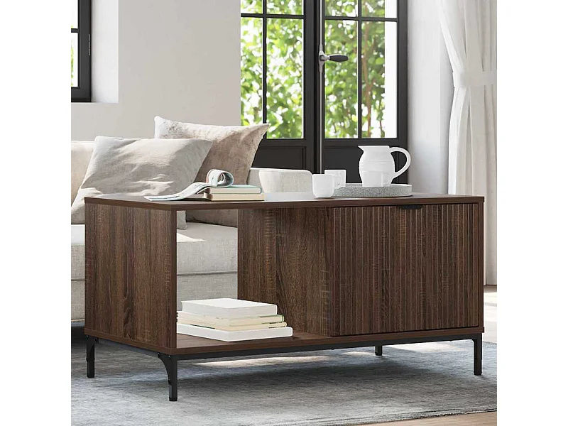 Mesa de centro Carvalho castanho 90 x 49 x 46 cm