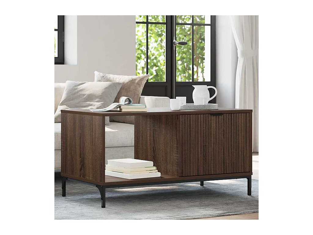 Mesa de centro Carvalho castanho 90 x 49 x 46 cm