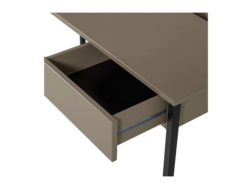Nex julius - Bureau en bois et métal avec tiroir - Taupe