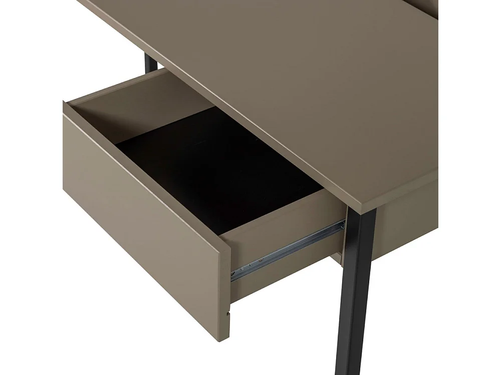 Nex julius - Bureau en bois et métal avec tiroir - Taupe