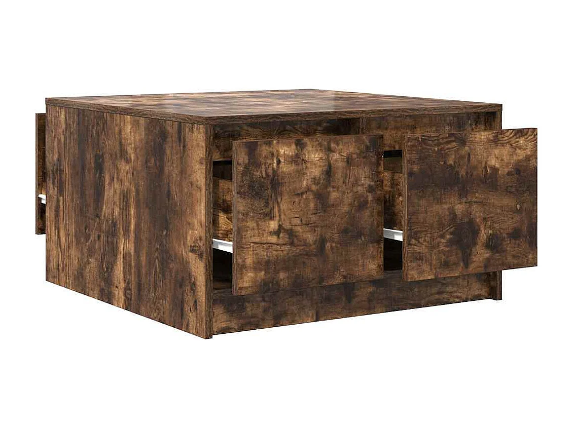 Table basse avec tiroirs chêne fumé 70,5x70x40 cm