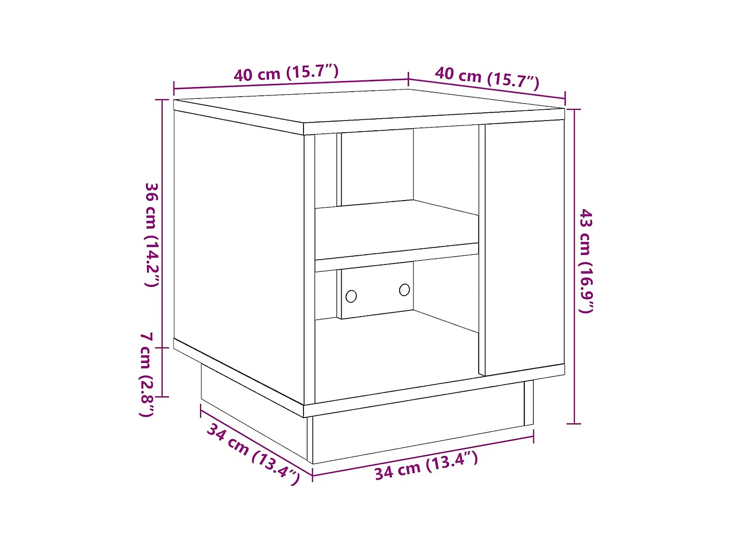 Table basse vieux bois 40x40x43 cm bois d'ingénierie