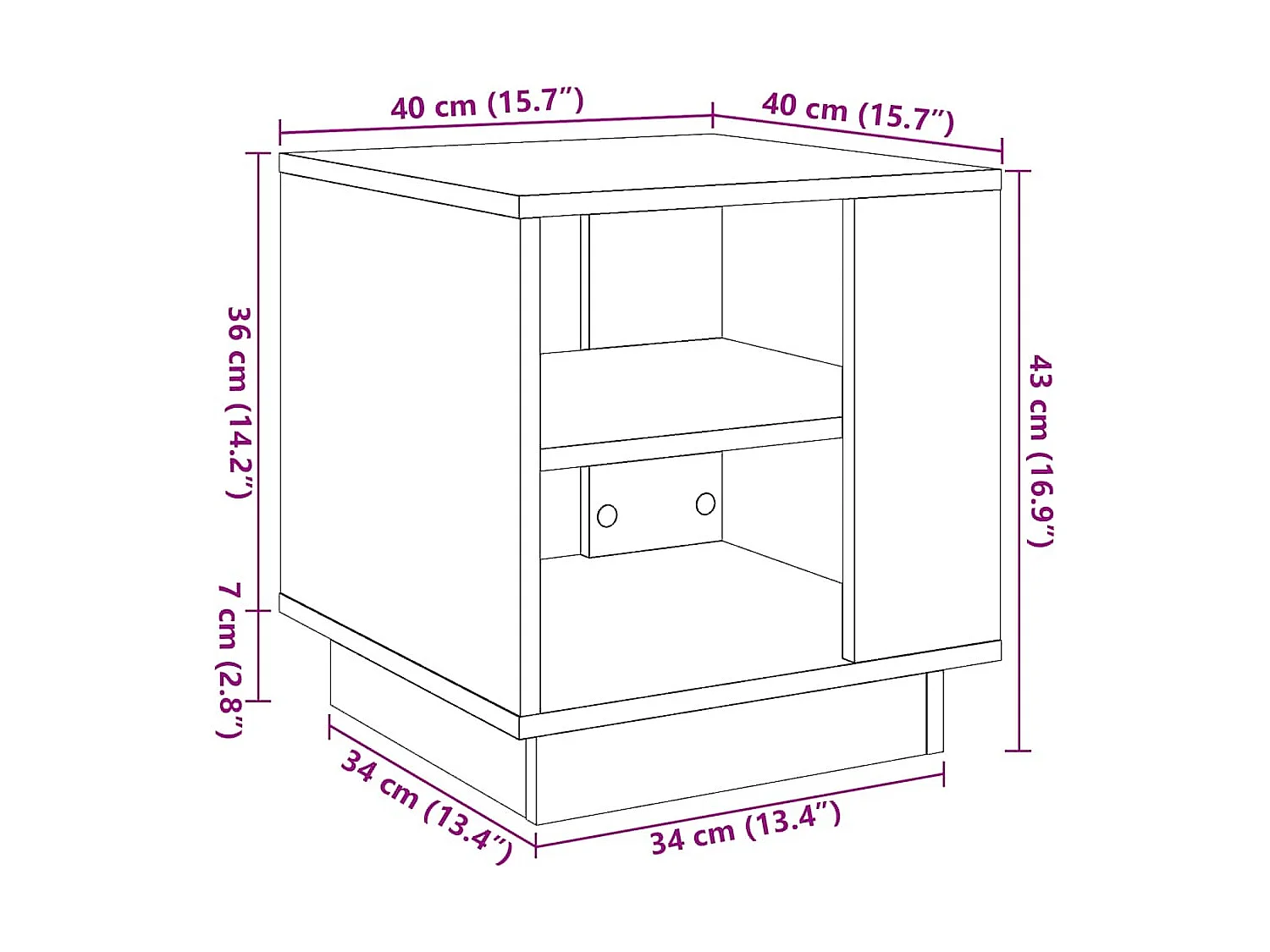 Table basse vieux bois 40x40x43 cm bois d'ingénierie