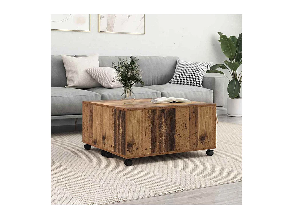 Table basse Bois ancien 75 x 75 x 38 cm Bois d'ingénierie