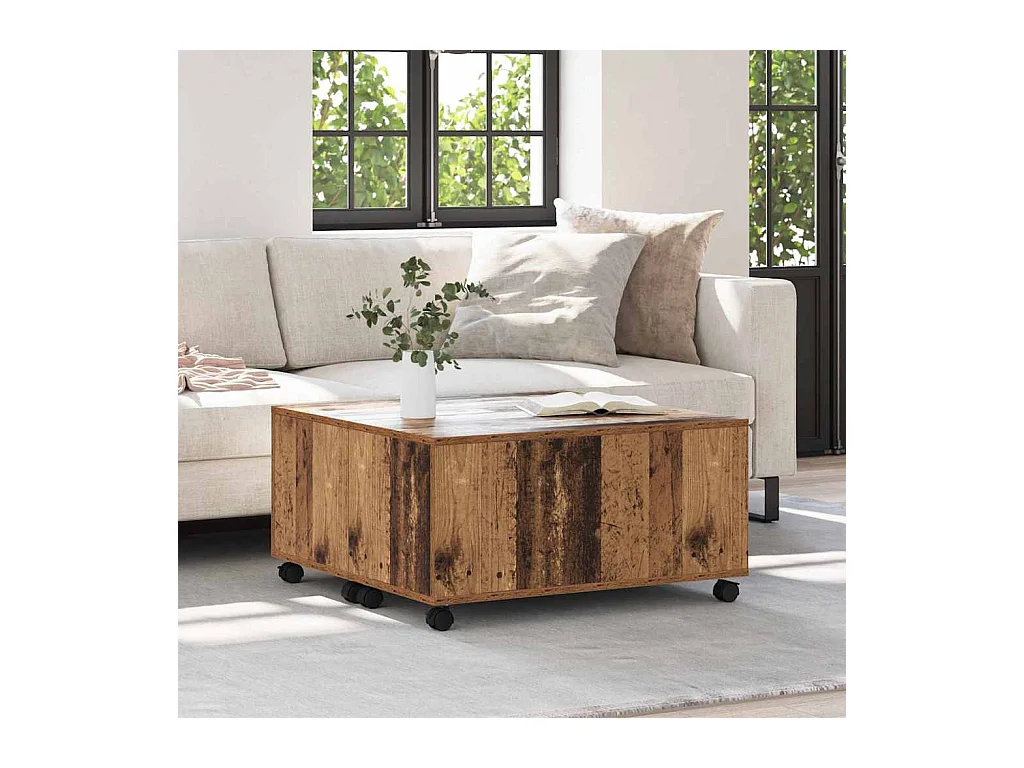 Table basse Bois ancien 75 x 75 x 38 cm Bois d'ingénierie