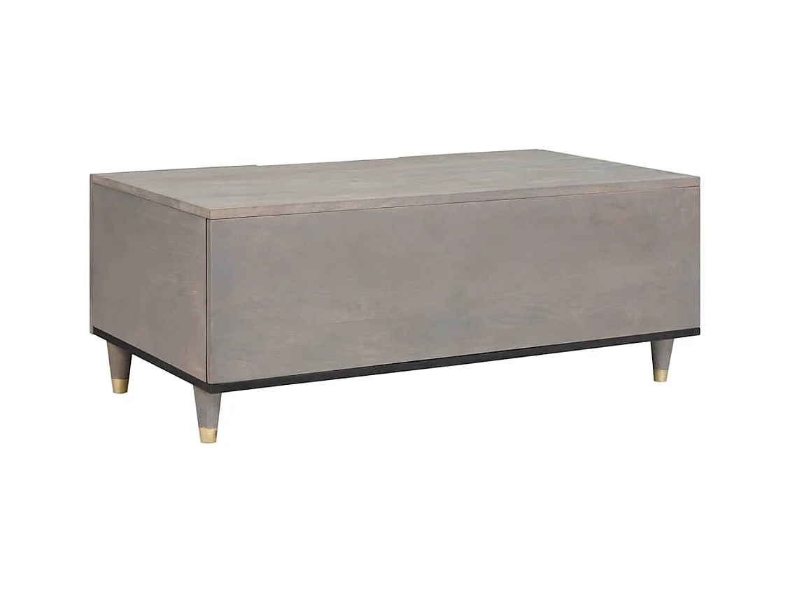 Mesa de Café Gris 100 x 54 x 40 cm madera maciza de mango