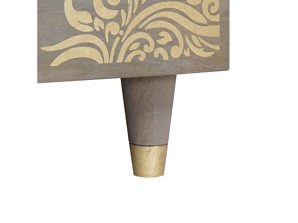 Mesa de Café Gris 100 x 54 x 40 cm madera maciza de mango