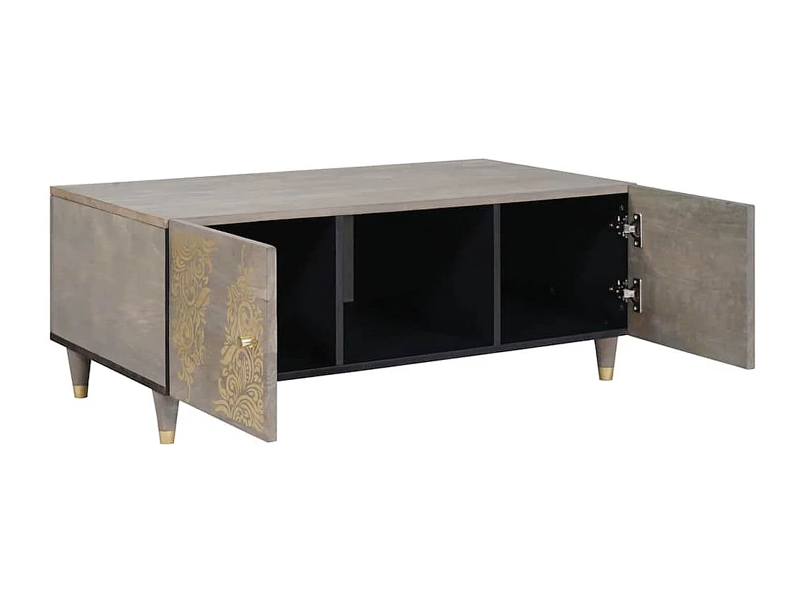 Table basse Gris 100 x 54 x 40 cm bois de manguier massif