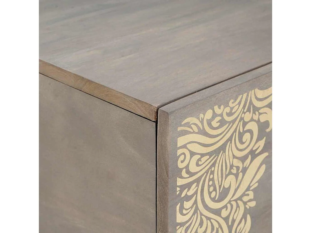 Table basse Gris 100 x 54 x 40 cm bois de manguier massif