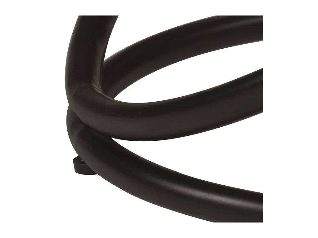 Table basse Ø50x40 cm bois de récupération massif et acier