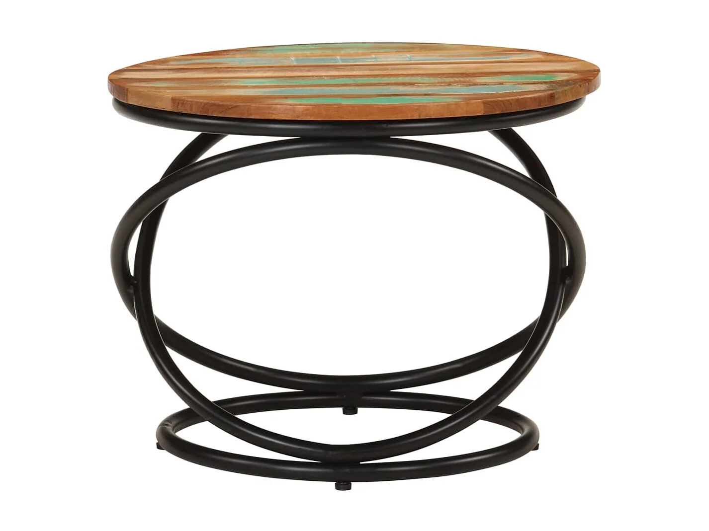 Salontafel Ø50x40 cm massief gerecycled hout en staal