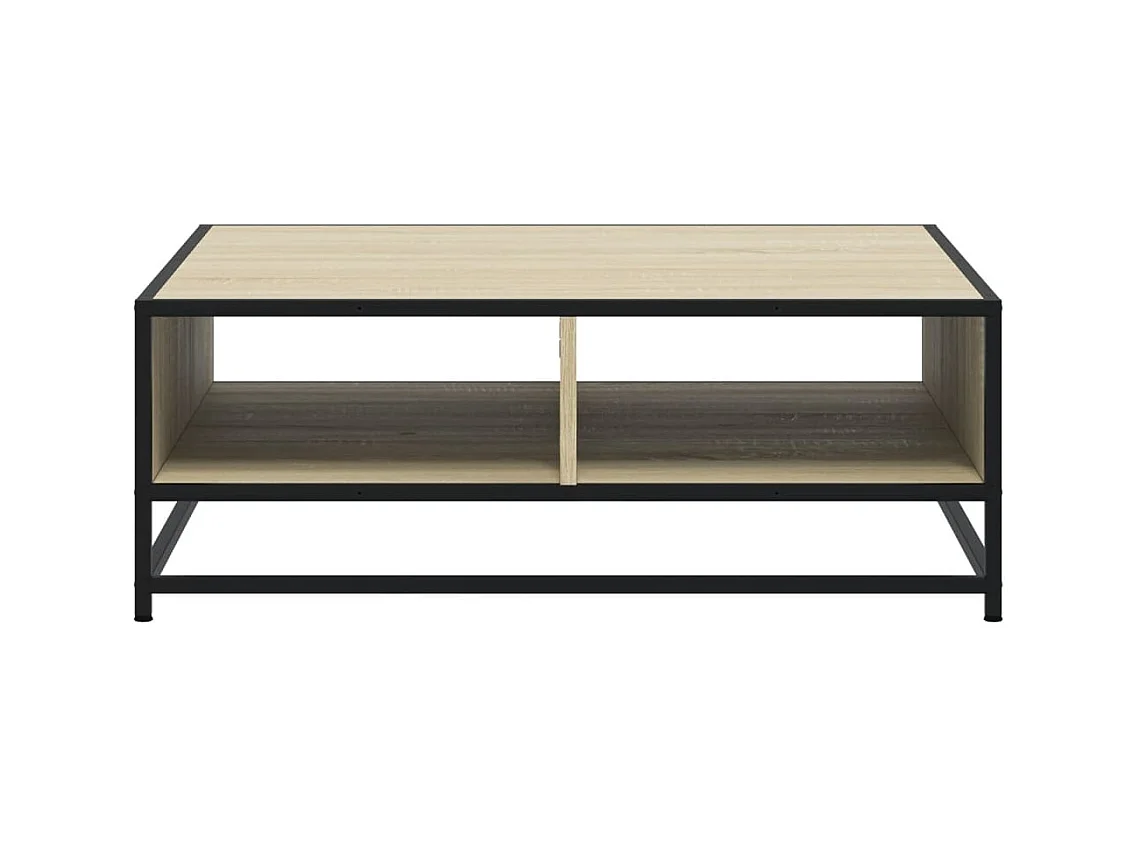 Table basse chêne sonoma 80x80x30 cm bois d'ingénierie et métal