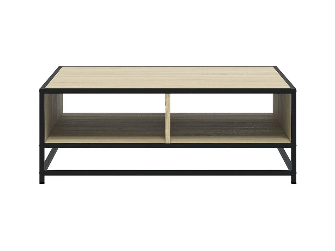 Table basse chêne sonoma 80x80x30 cm bois d'ingénierie et métal