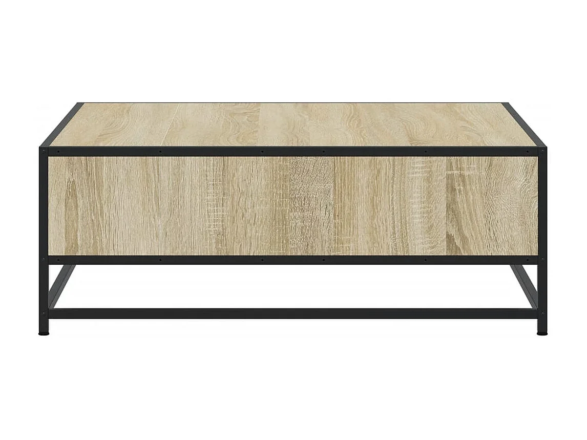 Mesa de centro madera ingeniería metal roble Sonoma 80x80x30 cm