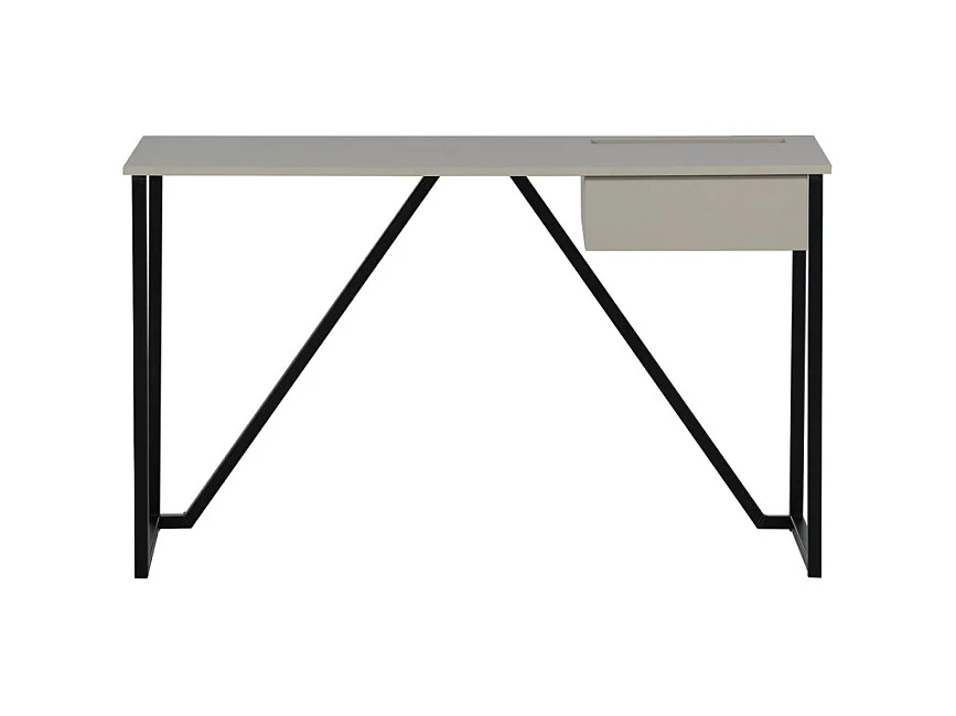 Nex julius - Bureau en bois et métal avec tiroir - Beige