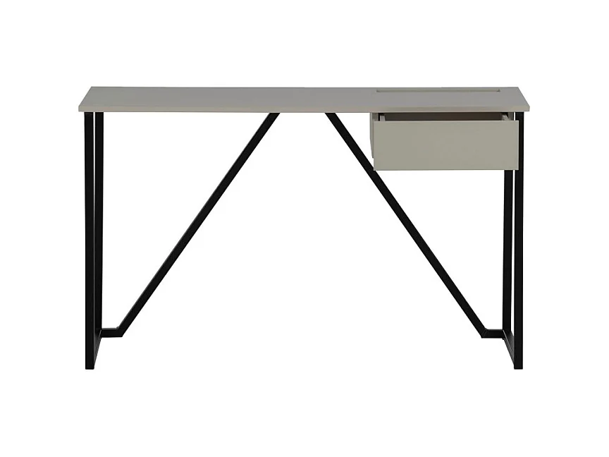 Nex julius - Bureau en bois et métal avec tiroir - Beige