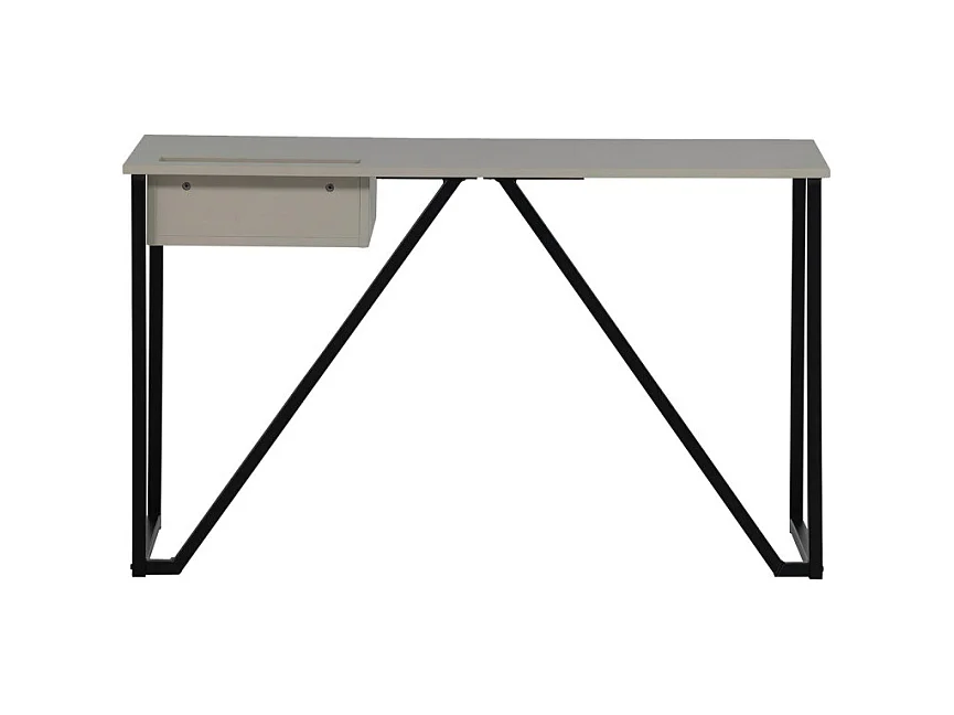 Nex julius - Bureau en bois et métal avec tiroir - Beige