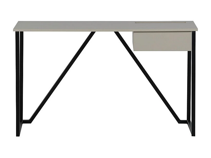 Nex julius - Bureau en bois et métal avec tiroir - Beige