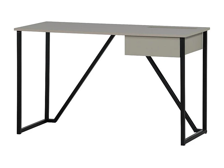 Nex julius - Bureau en bois et métal avec tiroir - Beige