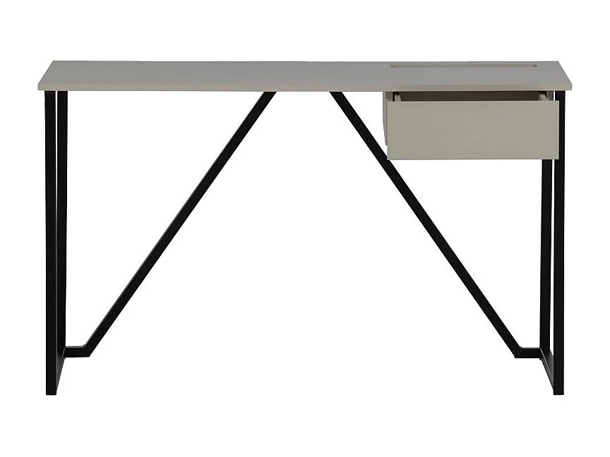 Nex julius - Bureau en bois et métal avec tiroir - Beige