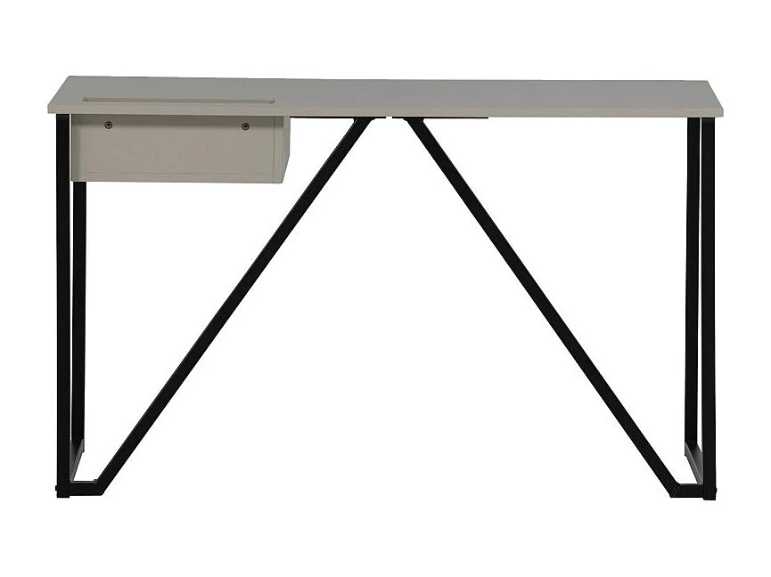 Nex julius - Bureau en bois et métal avec tiroir - Beige