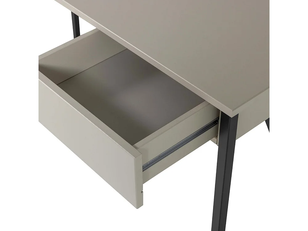 Nex julius - Bureau en bois et métal avec tiroir - Beige