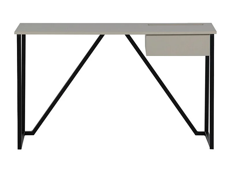 Nex julius - Bureau en bois et métal avec tiroir - Beige