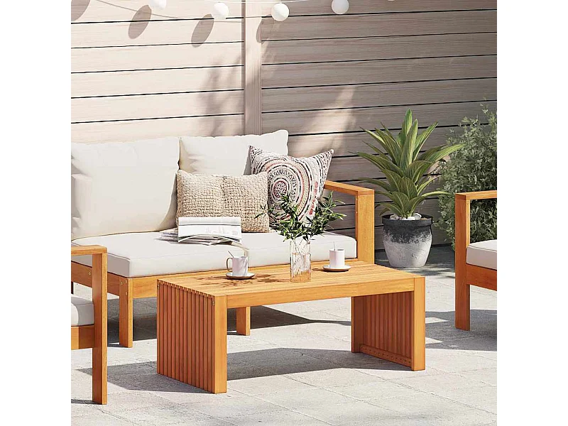 Mesa de Café Marrón 90 x 45 x 35 cm madera maciza de acacia