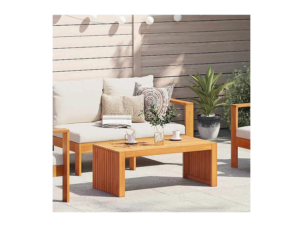 Mesa de Café Marrón 90 x 45 x 35 cm madera maciza de acacia