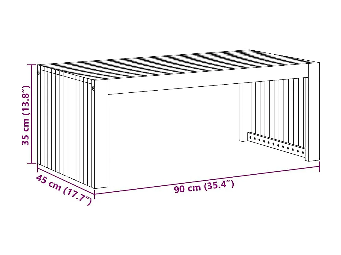 Mesa de centro Castanho 90 x 45 x 35 cm