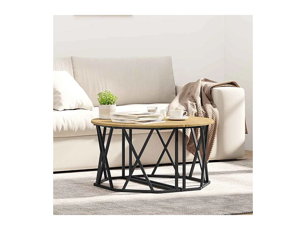 Salontafel artisanaal eikenkleurig 80 x 80 x 42 cm