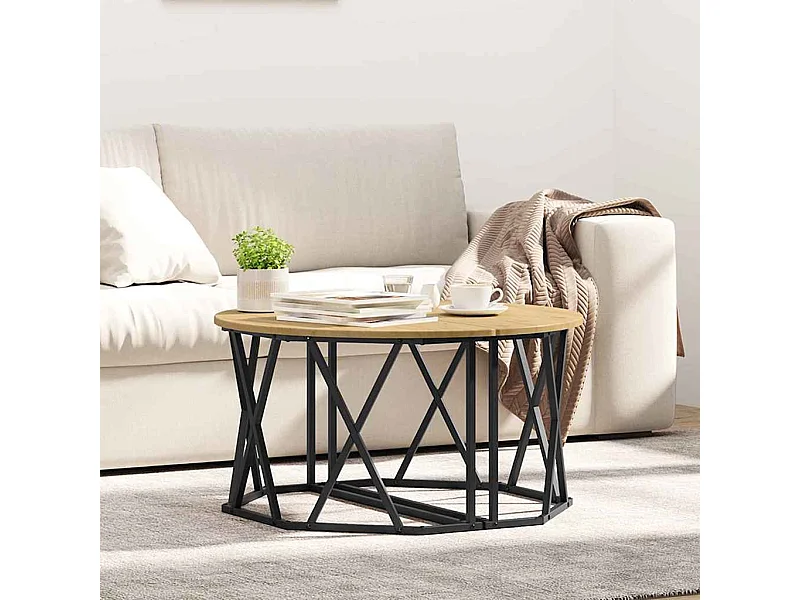 Table basse chêne artisanal 80 x 80 x 42 cm