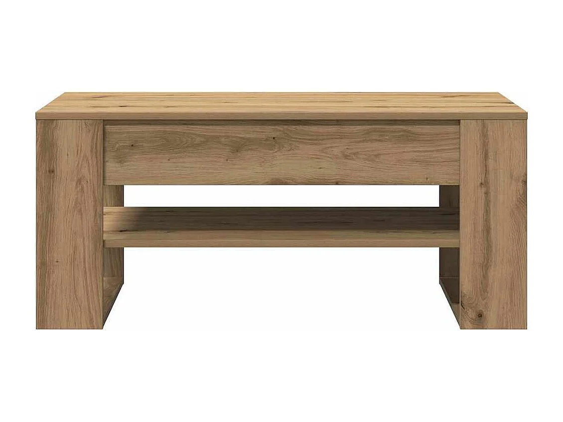 Table basse chêne artisanal 102 x 55 x 45 cm Bois d'ingénierie