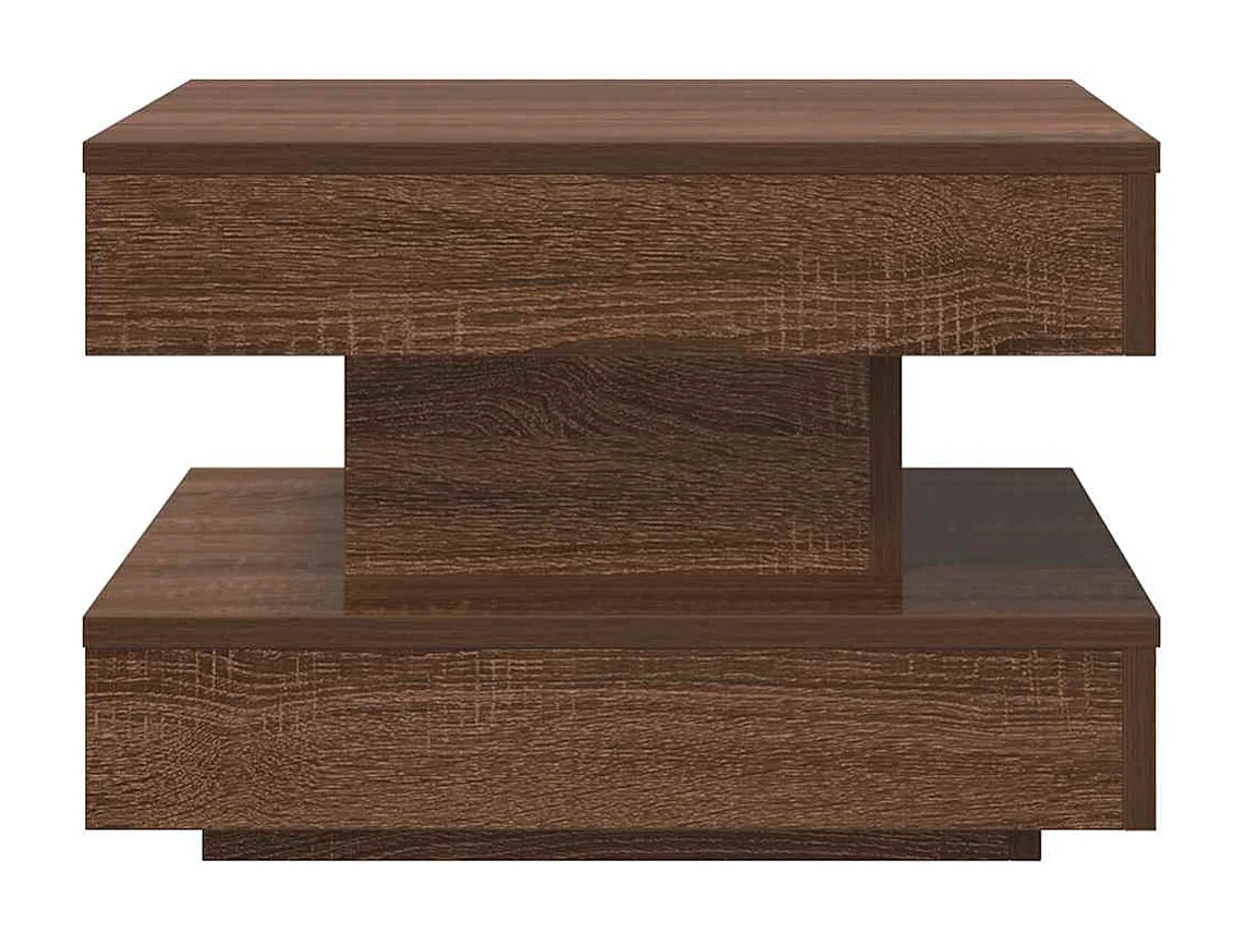 Salontafel 360 graden draaibaar 50x50x34,5 cm bruin eikenkleur