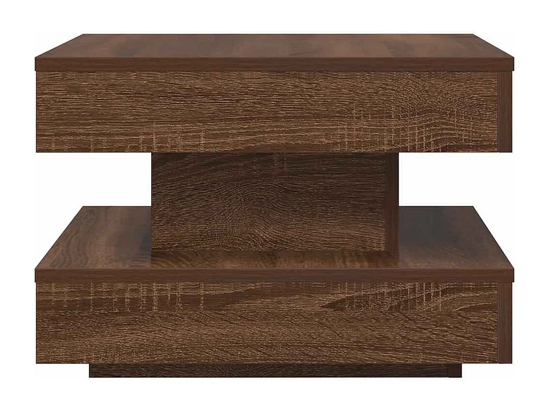 Salontafel 360 graden draaibaar 50x50x34,5 cm bruin eikenkleur