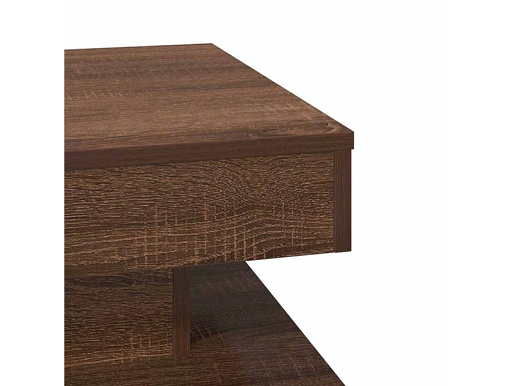 Salontafel 360 graden draaibaar 50x50x34,5 cm bruin eikenkleur